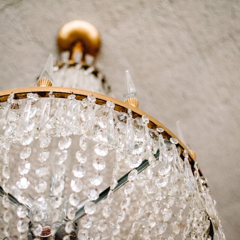 gold chandelier representing waking up to an inspired day everyday