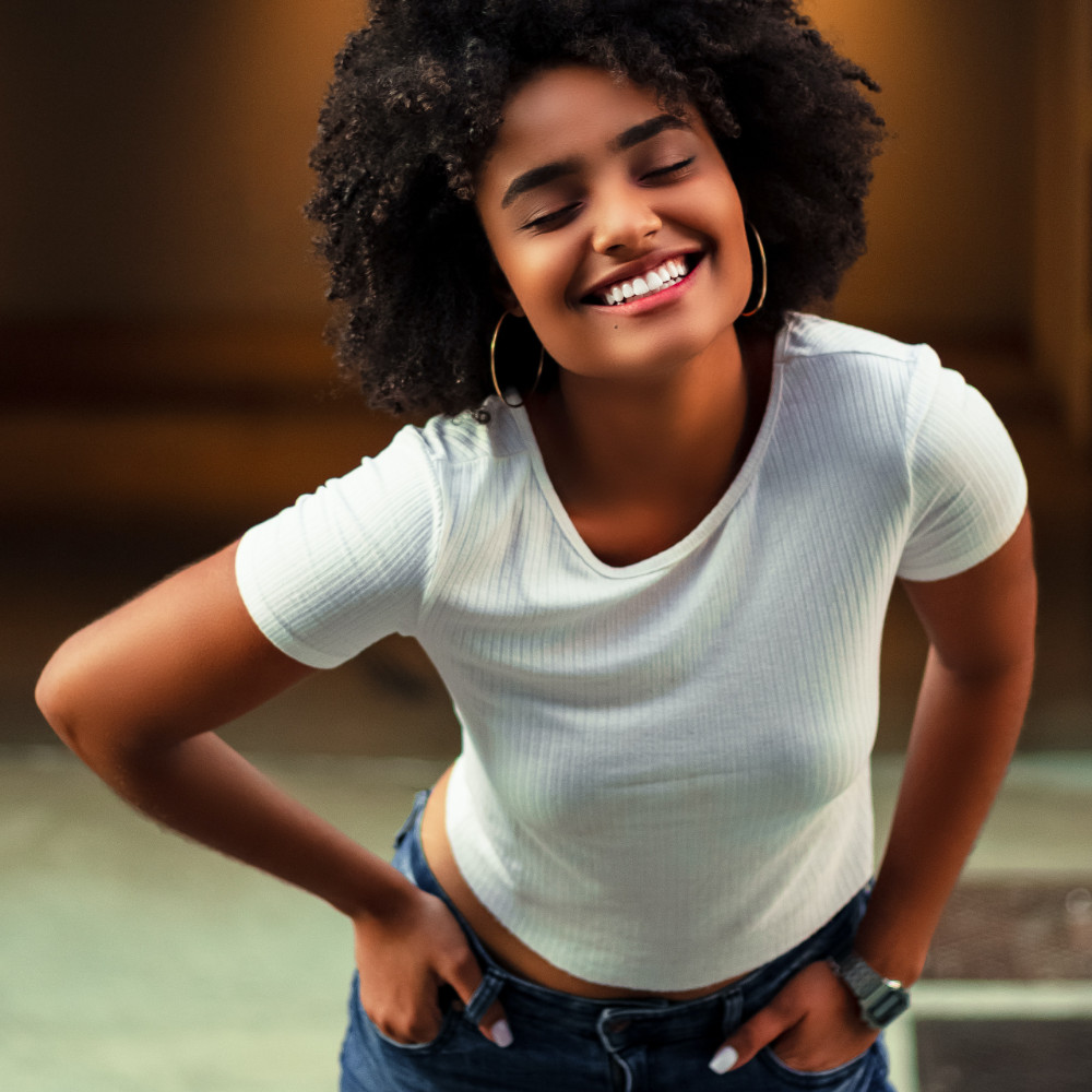 young woman smiling