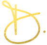 gold foil d signature logo